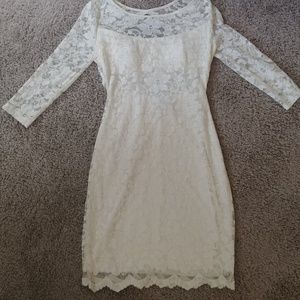 White lace midi dress